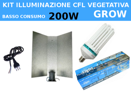 kit illuminazione vegetativa 200w